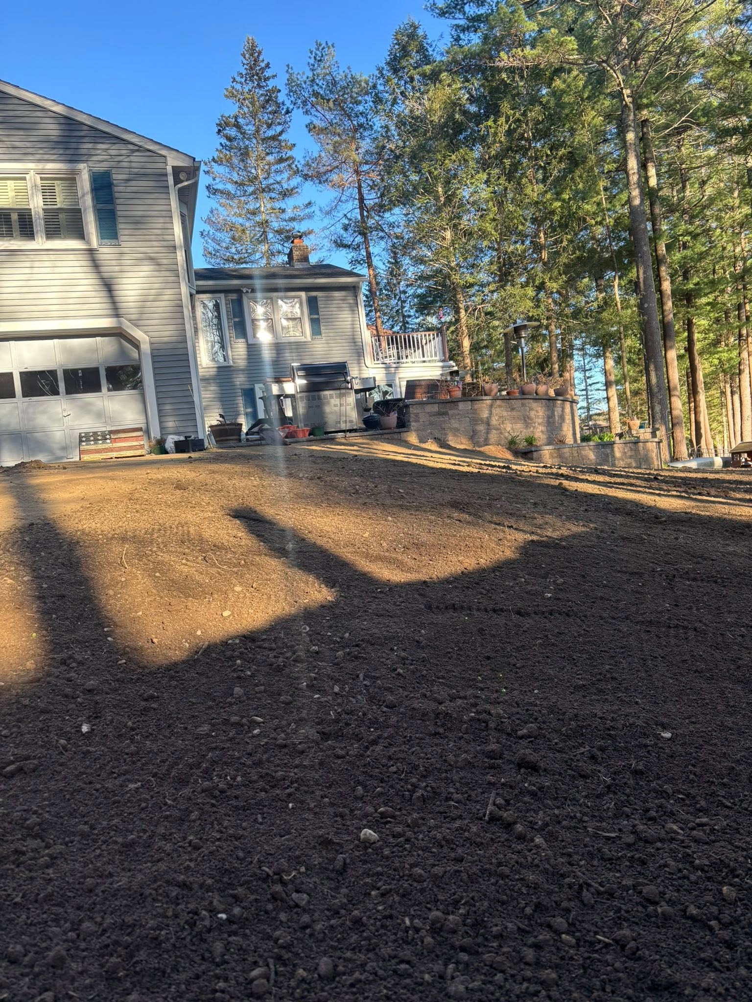 Clean finish after backyard restoration and loam install